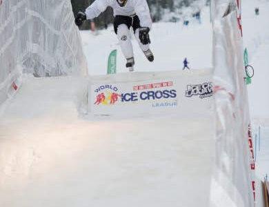 A man performs a trick on a ramp, showcasing his skills and balance in an impressive display of athleticism.